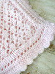 Handmade Crochet Pram Blanket Pink