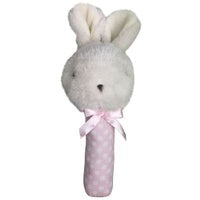 Bunny Stick Rattle - Pink - 16cm