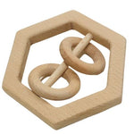 Hexagon Wooden Baby Rattle - 9cm